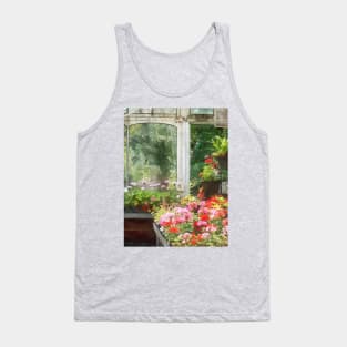 Geraniums in Greenhouse Tank Top